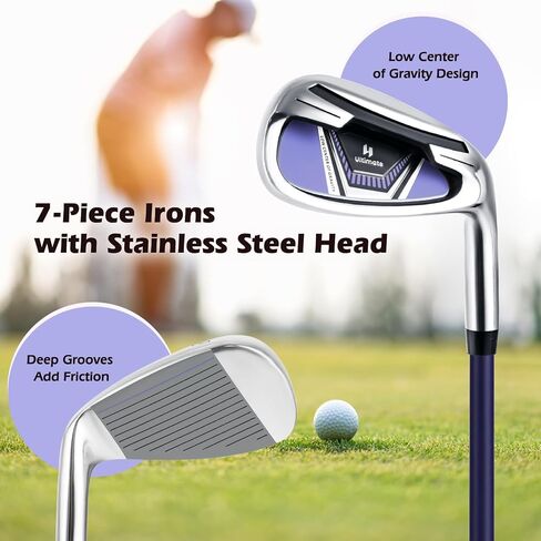 Goplus Complete Golf Club Set for Women, 11 PCS Right Handed Golf Clubs with 460CC #1 Driver, #3 Fairway, #5 Hybrid, #5/#6/#7/#8/#9/#P/#S Irons, Putter, Golf Cart Bag with Rain Hood for Lady in Saudi Arabia