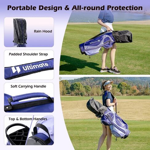 Goplus Complete Golf Club Set for Women, 11 PCS Right Handed Golf Clubs with 460CC #1 Driver, #3 Fairway, #5 Hybrid, #5/#6/#7/#8/#9/#P/#S Irons, Putter, Golf Cart Bag with Rain Hood for Lady in Saudi Arabia