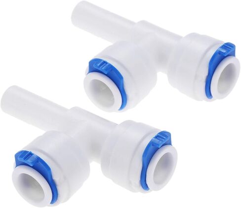 Quick Connect Connector Hose Joint 2Pcs T Shape 3 Way RO Water 3/8"OD Hose Coupling 3/8"Pipe Reverse Osmosis Aquarium System Plastic Quick Fitting Connector in Saudi Arabia
