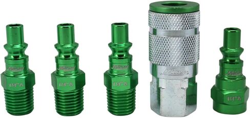 Colorfit by Milton Coupler & Plug Kit (A-Style) مع مصدات المطاط-1/4 "NPT Connect Hose Bittings لأدوات وضواغط الهواء-14 قطعة in Saudi Arabia