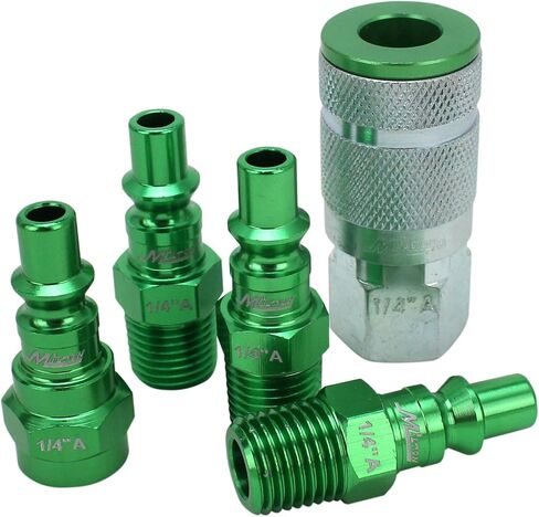 Colorfit by Milton Coupler & Plug Kit (A-Style) مع مصدات المطاط-1/4 "NPT Connect Hose Bittings لأدوات وضواغط الهواء-14 قطعة in Saudi Arabia