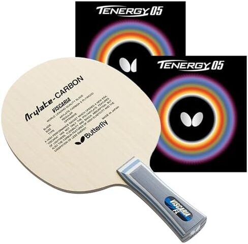 Butterfly Viscaria Pro-Line Ping Pong Racket - Featuring Arylate/Carbon Material & Assembled with Tenergy 05 2.1mm Table Tennis Rubber - ITTF Approved for Tournament Play in Saudi Arabia