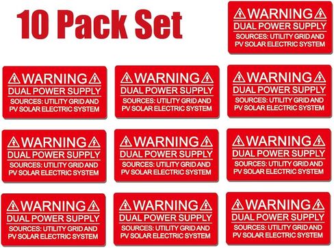 10 Pack Premium Screen Printed Outdoor Rated Solar Warning Label in Saudi Arabia