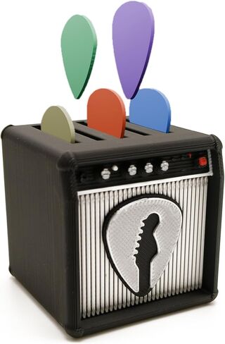 Unique Guitar Pick Holder Retro Guitar Amp Model Guitar Picks Holder Pick Organizer & Display Case Gift for Music Enthusiasts and Guitar Players (Silver) in Saudi Arabia