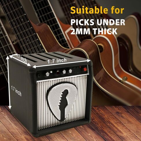 Unique Guitar Pick Holder Retro Guitar Amp Model Guitar Picks Holder Pick Organizer & Display Case Gift for Music Enthusiasts and Guitar Players (Silver) in Saudi Arabia