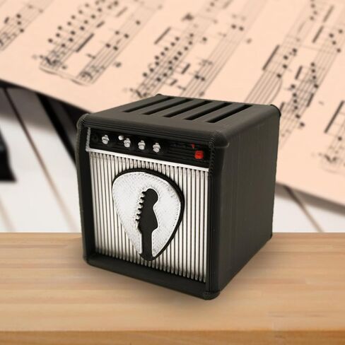 Unique Guitar Pick Holder Retro Guitar Amp Model Guitar Picks Holder Pick Organizer & Display Case Gift for Music Enthusiasts and Guitar Players (Silver) in Saudi Arabia