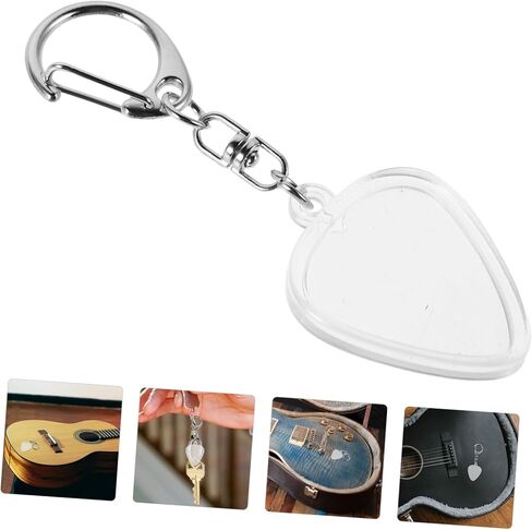 Toyandona Guitar Pick Pick keychain keychain على شكل قلب واضح لسهولة تحديد وتخزين اختيارات الجيتار القياسية لعشاق الموسيقى واللاعبين in Kuwait