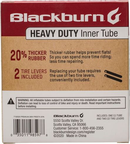 Blackburn 26" x 1.75-2.25" Presta Heavy Duty Bicycle Inner Tube with tire levers in Saudi Arabia