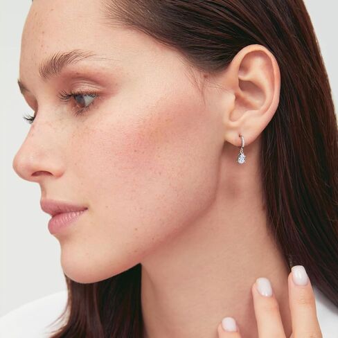 Teardrop Sapphire Hoop Earrings Sterling Silver Dangle Royal Blue Earrings for Women in Saudi Arabia