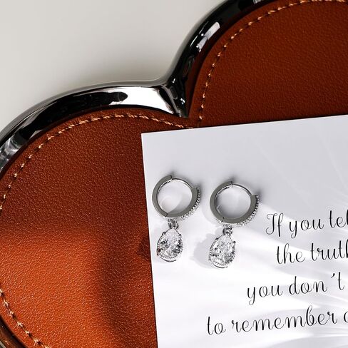 Teardrop Sapphire Hoop Earrings Sterling Silver Dangle Royal Blue Earrings for Women in Saudi Arabia