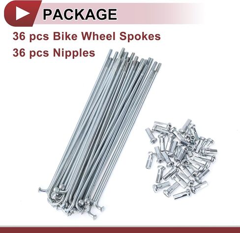 36 Set 13G Bicycle Spokes 127mm Bike Wheel Spokes Galvanized Carbon Steel Silver Tone in Saudi Arabia