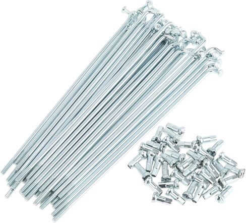 1 Set Universal Bicycle Spokes 12G 130mm Length Bike Wheel Spokes Nipple Silver Tone Carbon Steel Galvanized in Saudi Arabia
