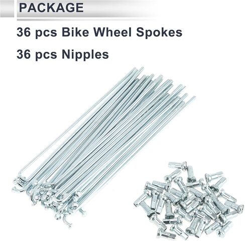 1 Set Universal Bicycle Spokes 12G 130mm Length Bike Wheel Spokes Nipple Silver Tone Carbon Steel Galvanized in Saudi Arabia