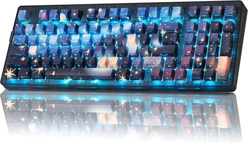 ZORNHER ZH980 Wireless Mechanical Gaming Keyboard,95% Blue Hot-Swappable Custom Creamy Keyboard with Number Pad,Shine Through Dye Sublimation PBT Keycaps,Pre-lubed Linear Switches,RGB Backlit in Kuwait