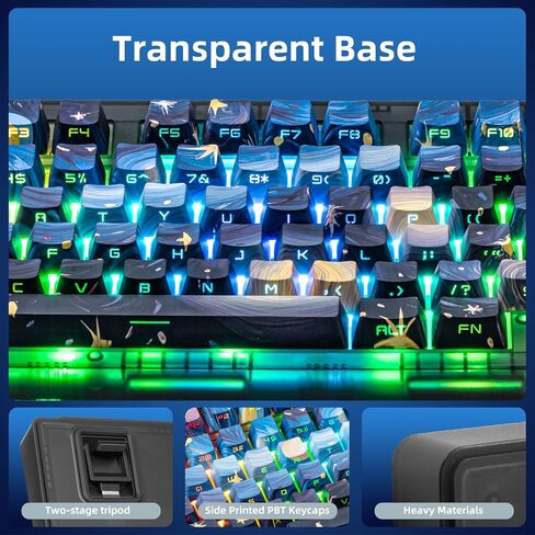 ZORNHER ZH980 Wireless Mechanical Gaming Keyboard,95% Blue Hot-Swappable Custom Creamy Keyboard with Number Pad,Shine Through Dye Sublimation PBT Keycaps,Pre-lubed Linear Switches,RGB Backlit in Kuwait
