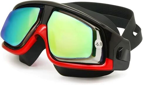 Farsighted +2.0 to +6.0 Optical Swim Goggles, Anti-Fog, UV Protected Big mask swimming goggles in Kuwait