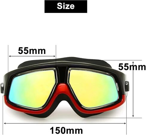 Farsighted +2.0 to +6.0 Optical Swim Goggles, Anti-Fog, UV Protected Big mask swimming goggles in Kuwait