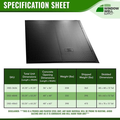 Steelway Diamond Plate Sidewalk Door - Heavy-Duty Secure Metal Access Doors for Convenient Outdoor Entry and Enhanced Security, Sidewalk Diamond Metal Plate Covers - 48" L x 60" W in Saudi Arabia