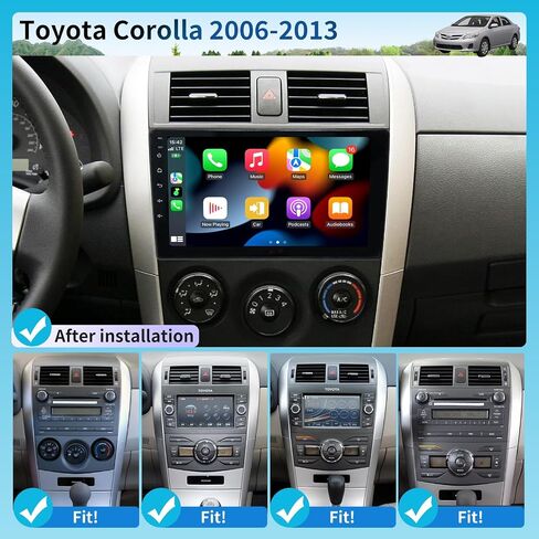 for Toyota Corolla Radio(Non-JBL-Version) 2007-2011 Android 14 9 Inch HD Touchscreen Stereo Carplay & Android Auto 2G + 32G Bluetooth,WiFiGPS, FM Replacement pantalla para in Kuwait