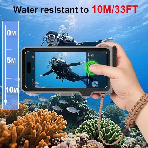 Underwater Phone Case for Snorkeling & Diving (50ft/15m), IP68 Waterproof Case for Swimming, Universal Underwater Touch Screen Case Compatible with iPhone (Orange, 4th Generation Phone Case) in Kuwait