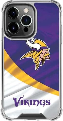 Skinit Clear Phone Case متوافق مع iPhone 14 Pro - تصميم NFL Minnesota Vikings مرخص رسميًا in Kuwait