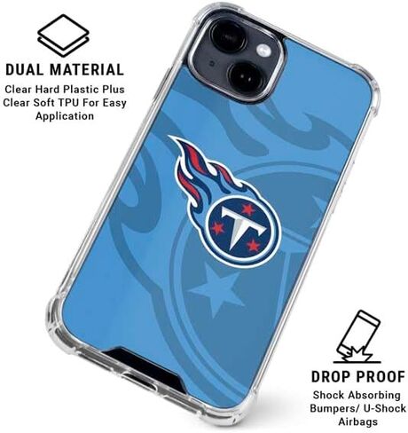 حالة Skinit Clear Phone Case متوافقة مع iPhone 14 - NFL Tennessee Tetans Double Vision Design in Kuwait