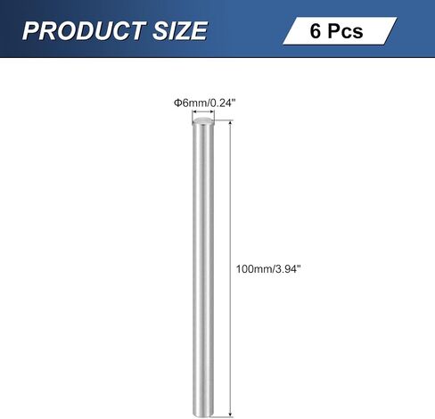 UXCELL 8PCS M6 × 60 مم 304 دبوس الصلب غير القابل للصدأ ، الدعم الأسطواني دعم PEG PIS PIN PROALTER للتصنيع الميكانيكي ، الصناعة ، تركيب الأثاث ، الفضة in Kuwait
