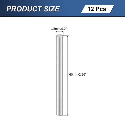 UXCELL 12PCS M5 X 60MM 304 دبوس الصلب غير القابل للصدأ ، دبوس الرف الأسطواني دعم PEG PIN PIN التثبيت للتصنيع الميكانيكي ، الصناعة ، تثبيت الأثاث ، الفضة in Kuwait