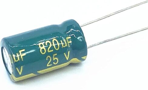 Aluminum Electrolytic Capacitor 25V 820UF Low ESR Impedance High Frequency Size 10 * 16 820UF25V 10pcs in Saudi Arabia