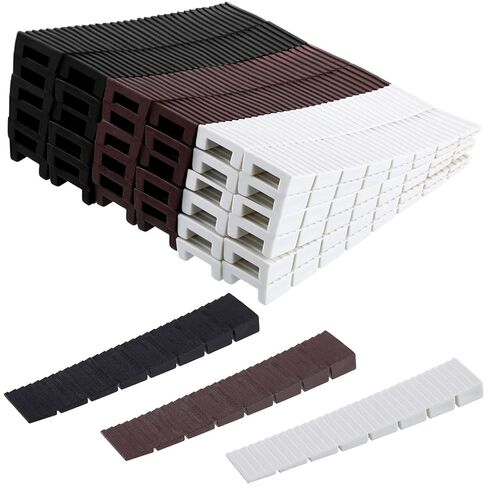 Jetec 36 Pieces 4 Inch Slopes Plastic Composite Shims Leveling Wedges for Home Furniture Improvement Restaurant DIY Table Floor Toilet Doors Furniture Shims Indoor Outdoor Use(White, Black, Coffee) in Saudi Arabia
