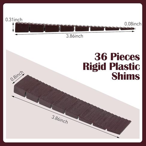 Jetec 36 Pieces 4 Inch Slopes Plastic Composite Shims Leveling Wedges for Home Furniture Improvement Restaurant DIY Table Floor Toilet Doors Furniture Shims Indoor Outdoor Use(White, Black, Coffee) in Saudi Arabia