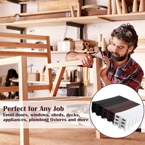 Jetec 36 Pieces 4 Inch Slopes Plastic Composite Shims Leveling Wedges for Home Furniture Improvement Restaurant DIY Table Floor Toilet Doors Furniture Shims Indoor Outdoor Use(White, Black, Coffee) in Saudi Arabia
