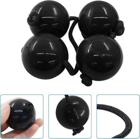 Bokwin African Rhythms Aslatua Shakers ، 2 Pack Kashaka Musical Adcussion Instruments & Rhythmic Balls ، African Hand Sercuss for Bealth Compans ، ABS 2 Inch Shakers for Phinivies (Black) in Kuwait