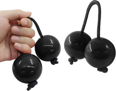 Bokwin African Rhythms Aslatua Shakers ، 2 Pack Kashaka Musical Adcussion Instruments & Rhythmic Balls ، African Hand Sercuss for Bealth Compans ، ABS 2 Inch Shakers for Phinivies (Black) in Kuwait