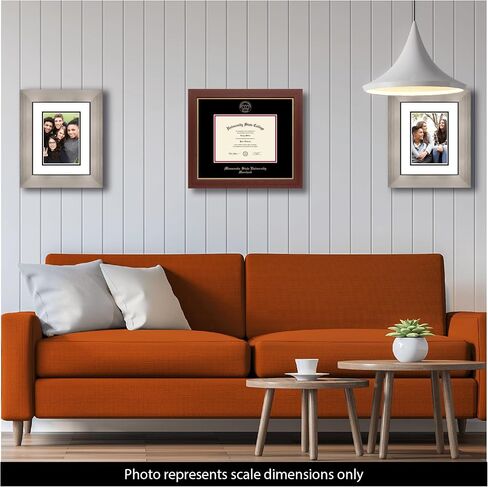 جامعة ولاية مينيسوتا Moorhead 8 "W X 6" H Diploma Frame - يناسب إطار الدبلوم الذهبي المنقوش بالذهول - Mahogany abliding مع الحصير الأسود والأحمر - مرخص رسميًا in Saudi Arabia