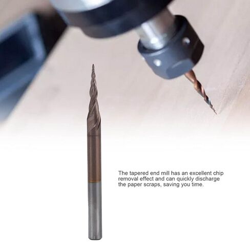 Fafeicy Cone End Mills Tungsten Steel إزالة شريحة ممتازة Long Life Surface Pintt Engrading CNC Acrylic (R0.25*15*D4*50) in Kuwait