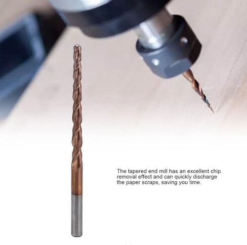 Fafeicy Cone End Mills Tungsten Steel Excellent Chip Removal Long Life High Surface Finish Engraving CNC Acrylic (R0.25 * 15*D4*50) in Kuwait