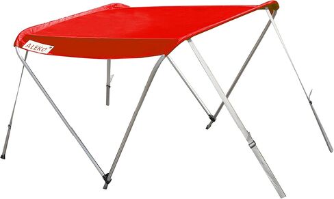 ALEKO Boat Bimini Canopy Top | Tent Sun Shelter Sunshade for 12.5 ft Long Inflatable Boats | 4.3 x 3.7 Ft | Color Red | BSTENT380R in Kuwait