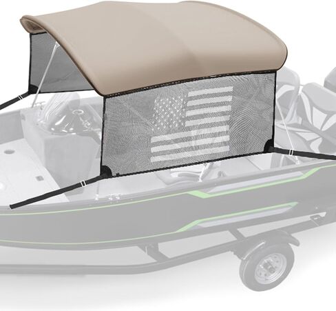 Kemimoto 3 Bow Bimini Top Placeming مع شبكات قابلة للفصل الجدران الجانبية 600D Canvas Canvas الغطاء الثقيل قارب المظلة الظل مقاوم للماء. in Saudi Arabia