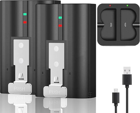 بطارية بديلة 2-PCS 6040mAh مع رصيف شحن سلكي لكاميرا الدائري 2/3/4 ، كاميرا الأضواء واللصق على الكاميرا ، Blade 14 قابلة لإعادة الشحن بطاريات LI-ion 3.65 فولت سلسلة in Saudi Arabia