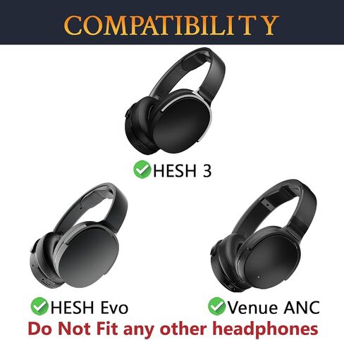 غطاء عقال Soulwit لـ Skullcandy Hesh 3/ANC/EVO ، جزء إصلاح وسادة HeadStrap البديلة - أسود in Saudi Arabia