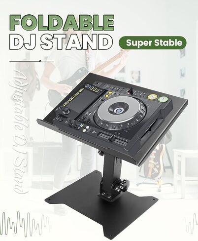 HECASA قابل للطي ، حامل DJ قابل للتعديل لخلاط ووحدة تحكم ، ارتفاع 36in ، معدات الصوت ، محطة العمل ، الاستخدام المنزلي ، الصلب الثقيل in Saudi Arabia