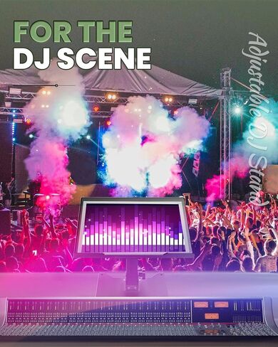 HECASA قابل للطي ، حامل DJ قابل للتعديل لخلاط ووحدة تحكم ، ارتفاع 36in ، معدات الصوت ، محطة العمل ، الاستخدام المنزلي ، الصلب الثقيل in Saudi Arabia