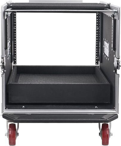 Sound Town 16U PA DJ Pro Audio Rack/Road ATA Case with 2U Drawer, 11U Slant Mixer Top, Two DJ Work Tables, Casters, Pro Tour Grade (MR-DR16UT2) in Saudi Arabia