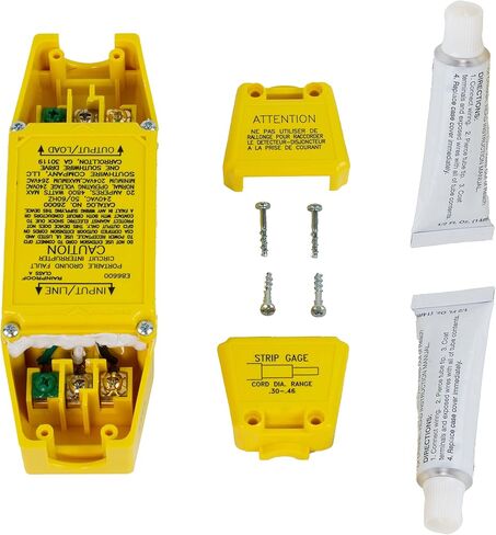 Waterproof Home Brewing GFCI 240 Volt 20 Amp Manual Reset User Attachable in-Line GFCI - Yellow in Saudi Arabia