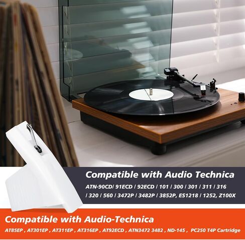 ATN85EP Replacement Stylus Needles Compatible with Audio-Technica AT85EP Elliptical Turntable Cartridges, Record Player Replacement Stylus for AT301EP AT311EP AT316EP and AT92ECD Cartridges in Saudi Arabia