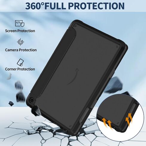 Tablet Case for 7 Inch Tablet,DJ&RPPQ Also for 7in Sony Nokia Dual Angle Lightweight Trifold Stand with Frosted Transparent Back Case, Auto Wake/Sleep,Pink in Saudi Arabia