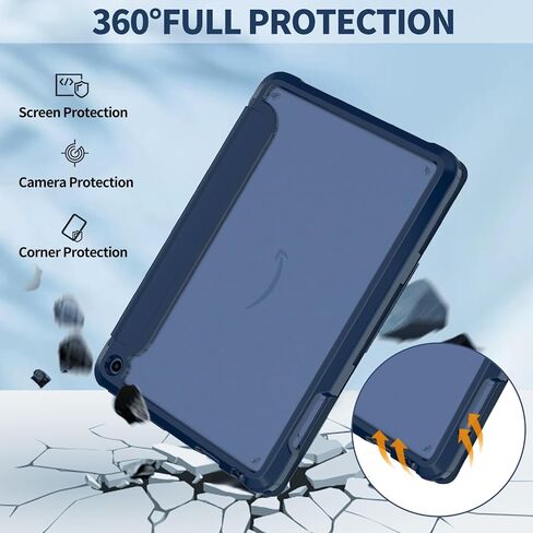 Tablet Case for 7 Inch Tablet,DJ&RPPQ Also for 7in Sony Nokia Dual Angle Lightweight Trifold Stand with Frosted Transparent Back Case, Auto Wake/Sleep,Pink in Saudi Arabia