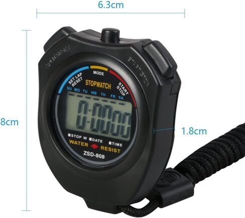 Vicloon Digital Sport Forpwatch Timer مع صافرة من الفولاذ المقاوم للصدأ ، شاشة LCD كبيرة مناسبة لكرة القدم وكرة السلة والجري والسباحة واللياقة والمزيد in Kuwait