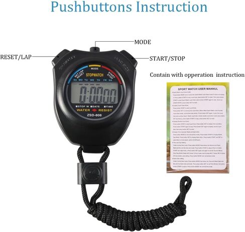 Vicloon Digital Sport Forpwatch Timer مع صافرة من الفولاذ المقاوم للصدأ ، شاشة LCD كبيرة مناسبة لكرة القدم وكرة السلة والجري والسباحة واللياقة والمزيد in Kuwait